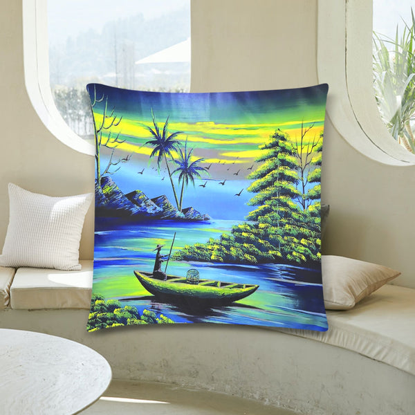 Throw Pillow Cover 18"x 18" (Two Sides)