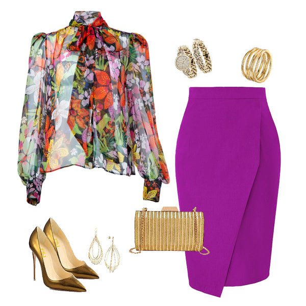Onan Asymmetrical Skirt (Purple)