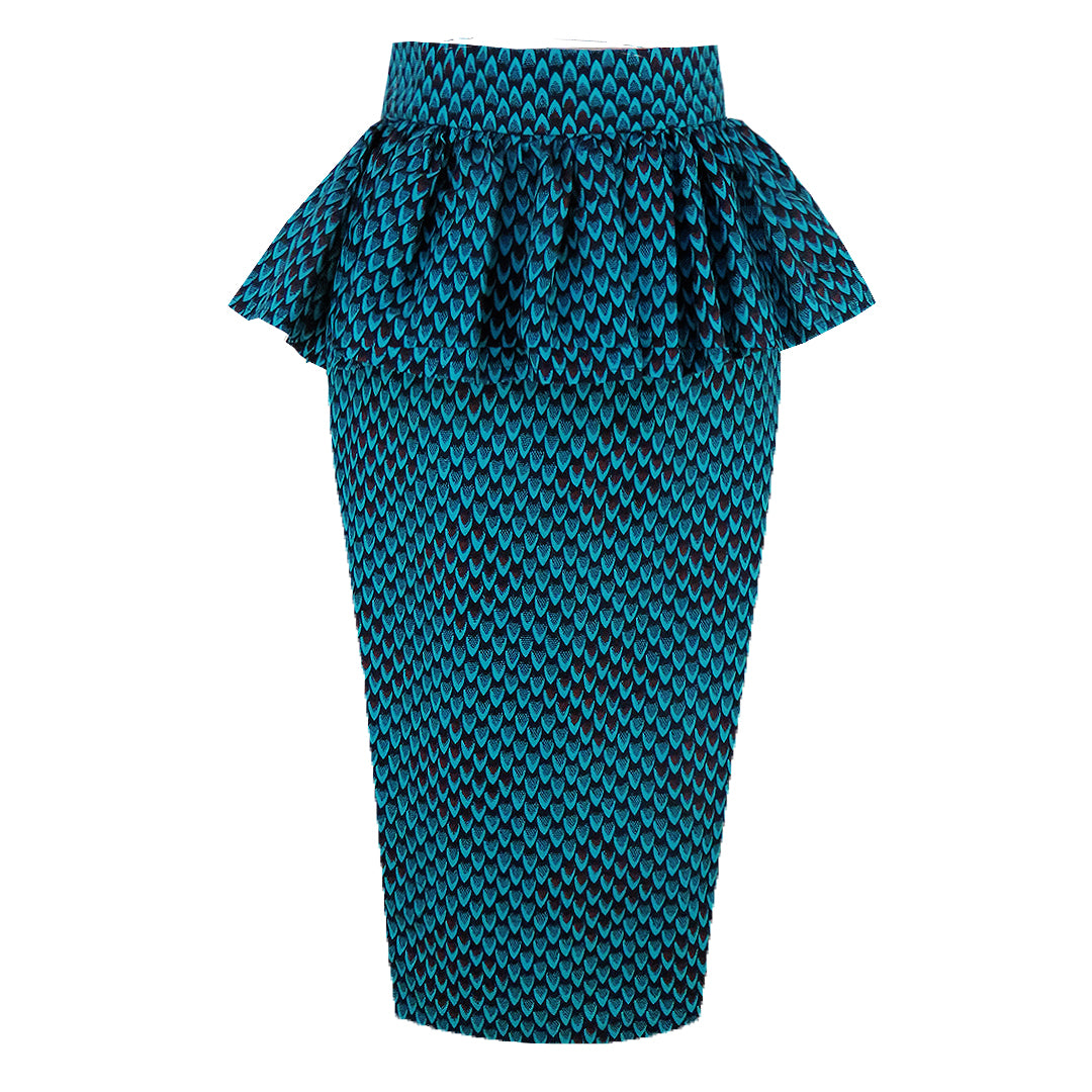 Peplum Midi Pencil Skirt