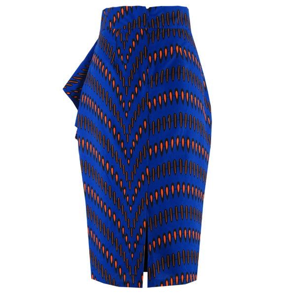 Bisa Ankara Side Peplum Pencil Skirt
