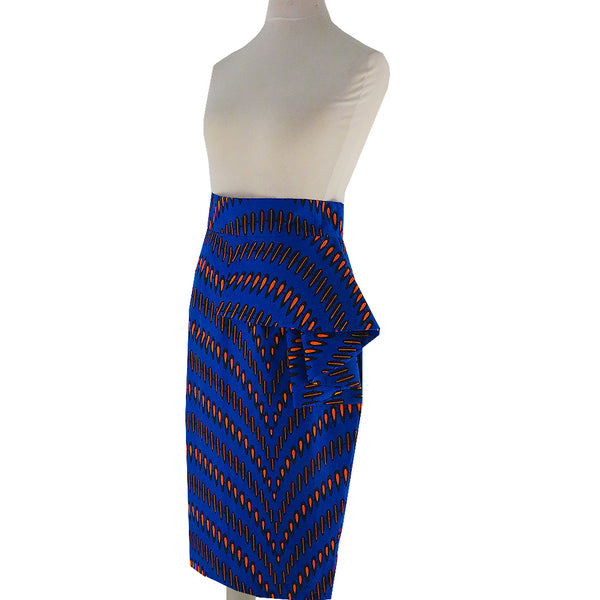 Bisa Ankara Side Peplum Pencil Skirt